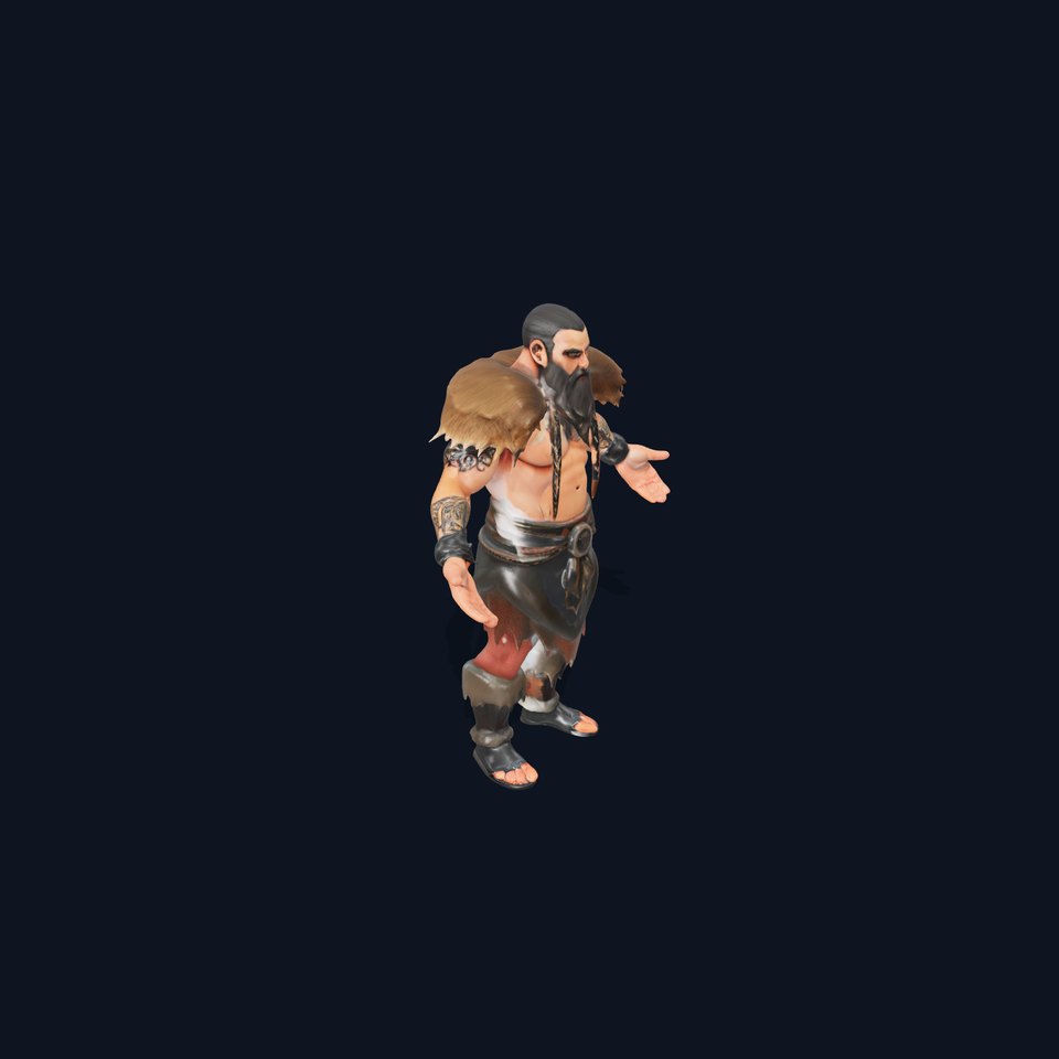Viking Warrior Rigged and Animated D Character Model